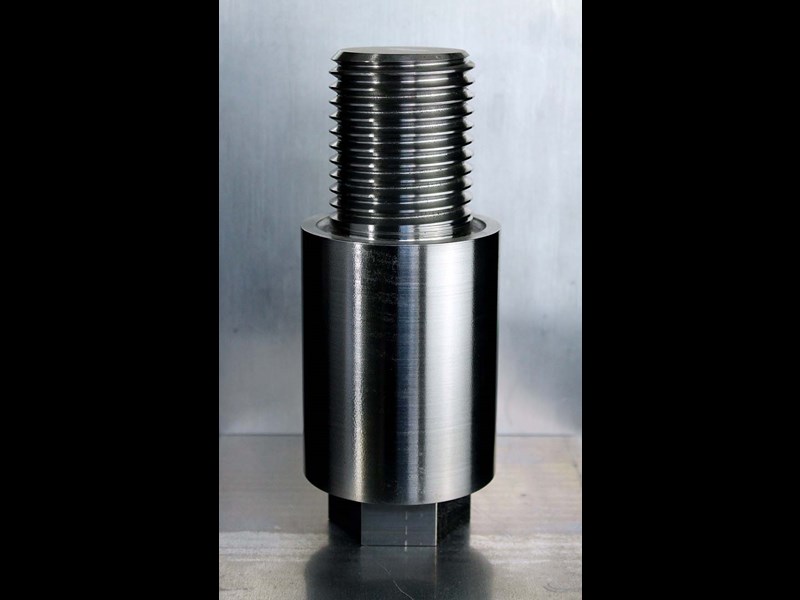 Side view of cylindrical part with threaded end
