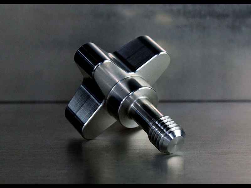 Machined knob with threaded end