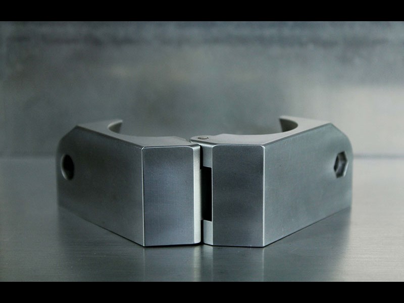 Rear view of machined aluminum part